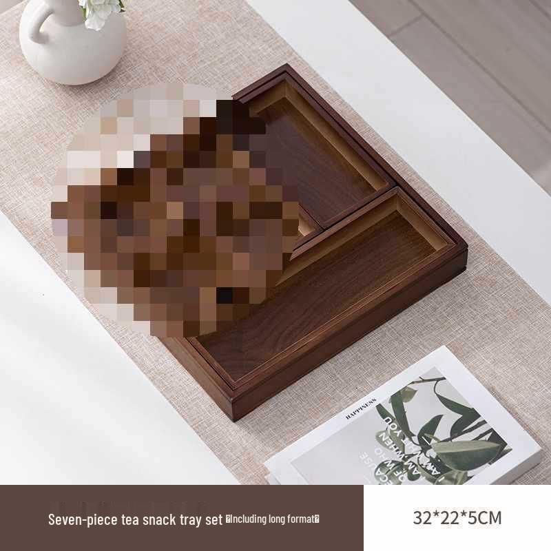 Wooden Multi-Compartment Tea Tray & Snack Plate
