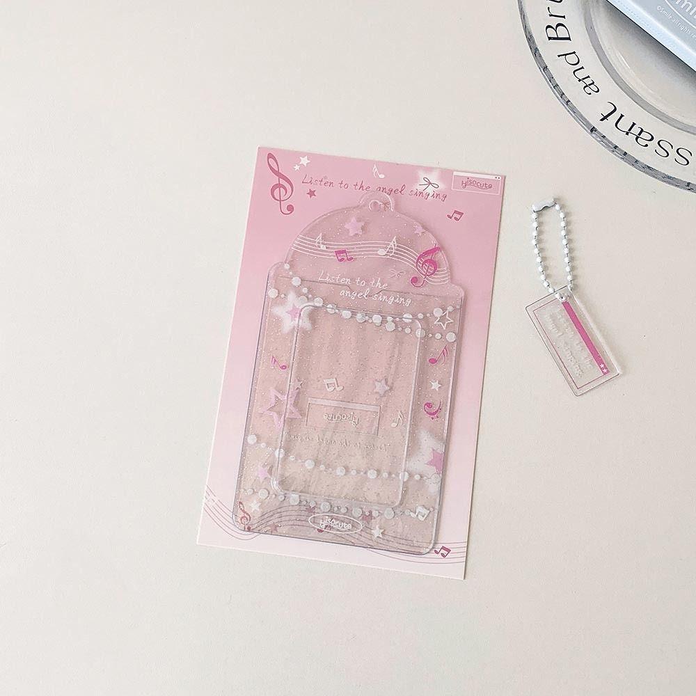 Cartoon Transparent Photo Card Holder PVC Transparent Photo Booth Strip Glitter Finish Photo Display Star Design Sleeves Girls