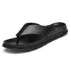 Men's Genuine Leather Summer Flip-Flops, Toe Post Beach Shoes, Lightweight & Breathable Slippers