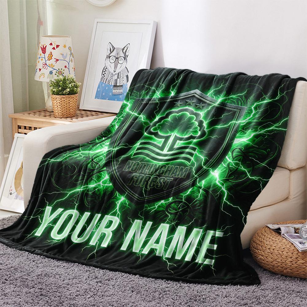 Custom Name Nottingham Forest Flannel Blanket, High quality Comfortable for All Seasons, Home Decor, Warmth and Comfort