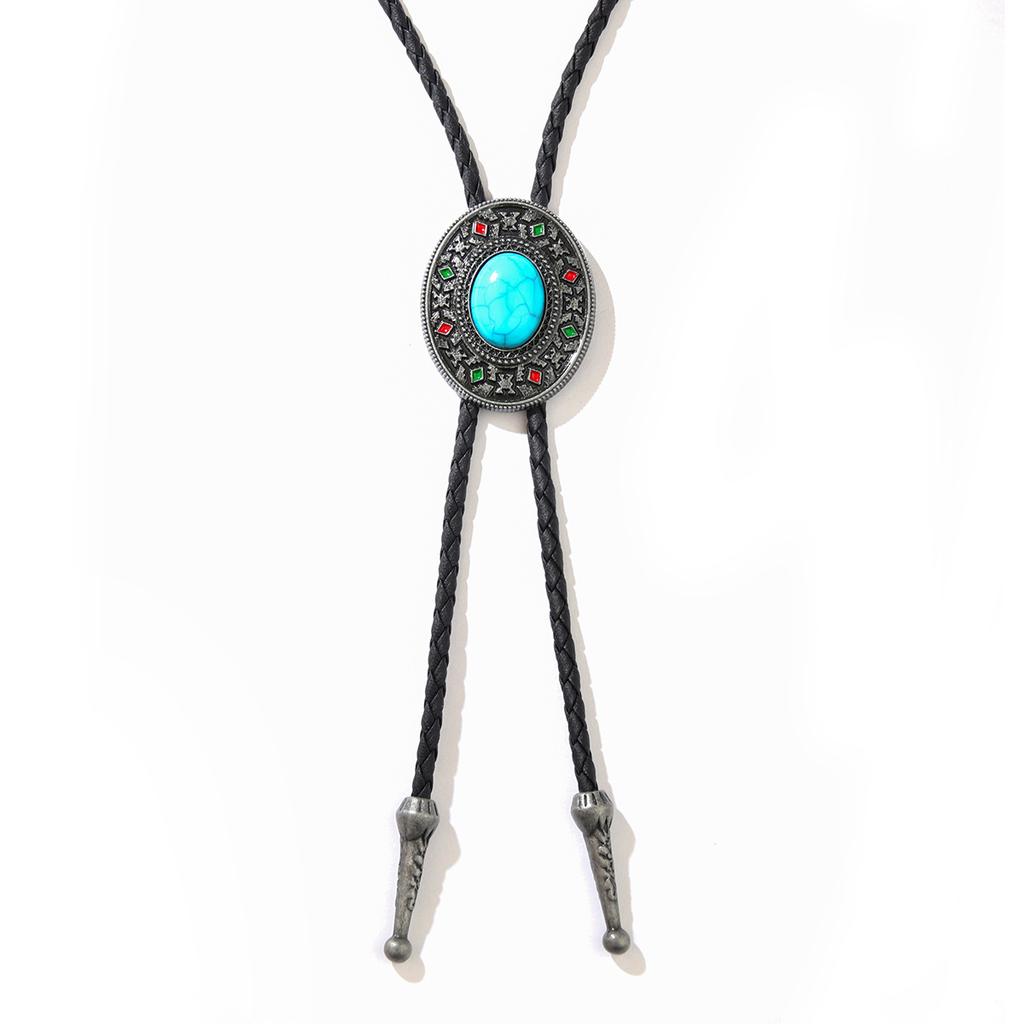 JMXD Retro Leather Sweater Chain Vintage Petal Floral Pendant Artistic Statement Necklace Men Fashion Accessory