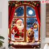 Christmas Window Hanging Banner Decoration Santa  Xmas Tree Holiday Party Supplies
