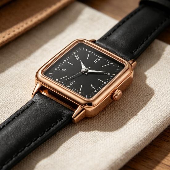 Quartz Watch for Women Luminous Hands Compact Wristwatch Elegant Arabic Numerals Watch Easy Night Reading Square Watch for Daily Wear Gift