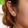 Symphony Stone Inlaid Starfish Stud Earrings S925 Silver Cross-Border Fashion Ear Jewelry
