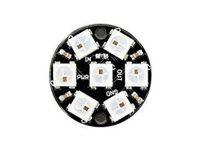 7-bit WS2812 5050 RGB LED Round Development Board with Integrated Full-Color Driver