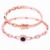 Rose Gold Plated Color Gold Purple Gold Luxury Black Hollow Round Glossy Bracelet Jewelry