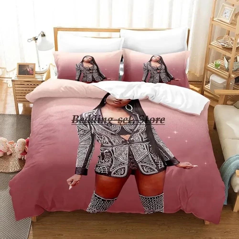 Megan Thee Stallion Bedding Set Single Twin Full Queen King Size Bed Set Aldult Kid Bedroom Duvetcover Sets 3D Bed Sheet Set