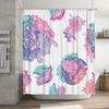 Bathroom Shower Curtain Set with Floral Print Decorative Waterproof Fabric for Home Decoration in Multicolored