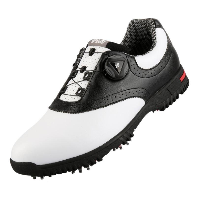 

Men Golf Shoes Waterproof Sports Multifunctional Shoes Rotating Buckles Anti-slip Sneakers Golf Trainers EU44/CN45 черный белый