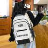 Schoolbag Korean version of student trend letter contrasting color casual large-capacity backpack junior high school student Mori simple and versatile
