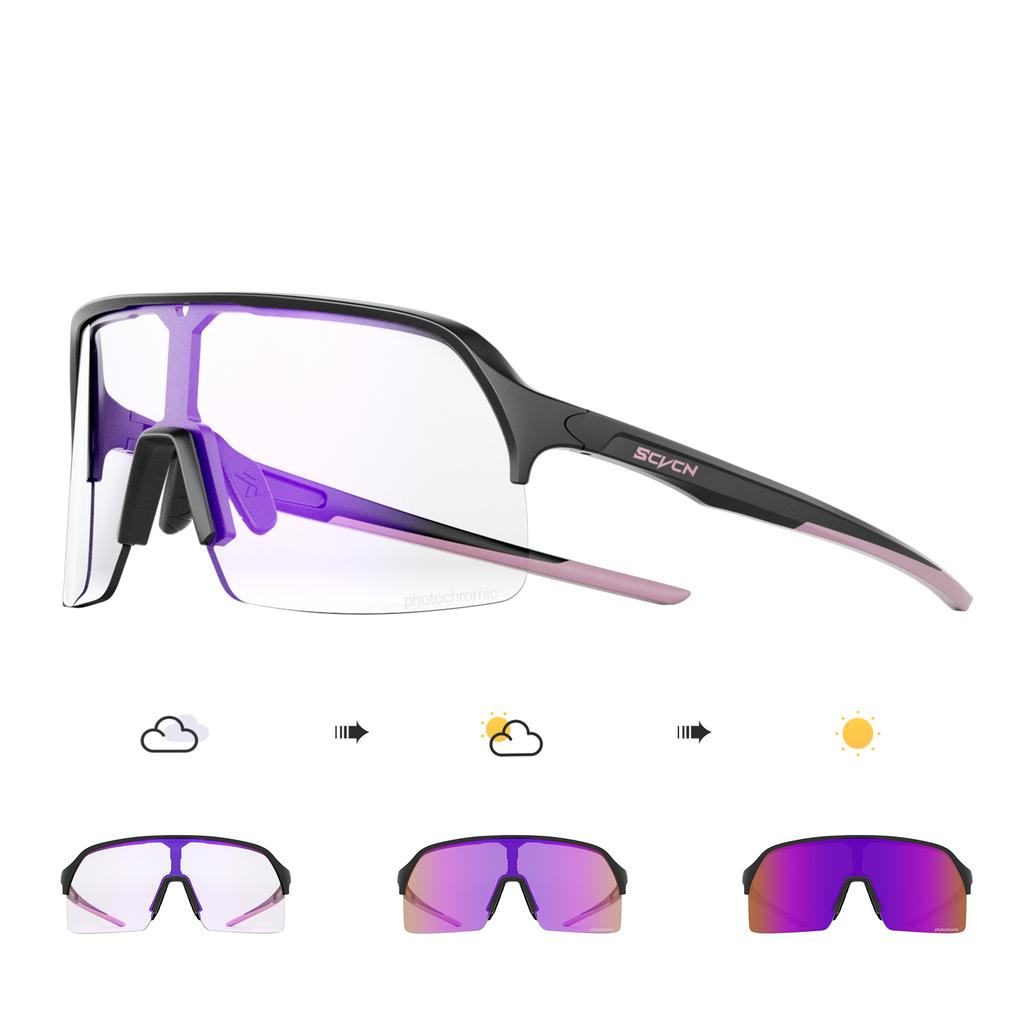 Scvcn Elegant Sunglasses Color Photochromic for Women Cycling Sunglasses Bike MTB Bicycle Glasses UV400 Outdoor Sports Eyewear