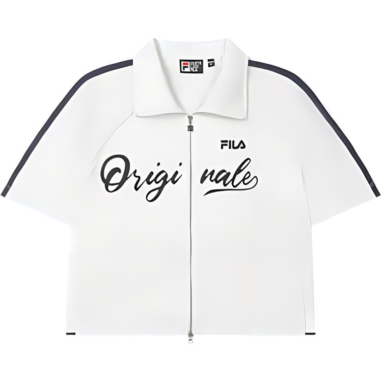 

Fila Женский трикотажный топ с коротким рукавом, свободного кроя, в стиле колор-блок, универсальный, цвета облако-гриб-белый F11W439504F-WT L