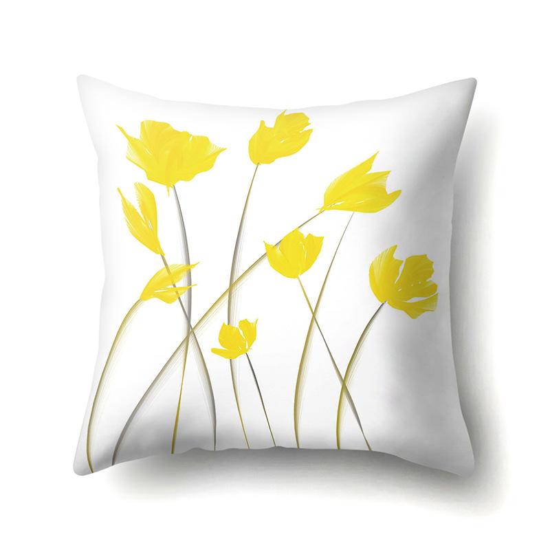Polyester Kissenbezug Bedruckte Dekoration Sonnenblume Frühling und Herbst Heim Kissenbezug Auto Kissenbezug Nachttisch Kissenbezug