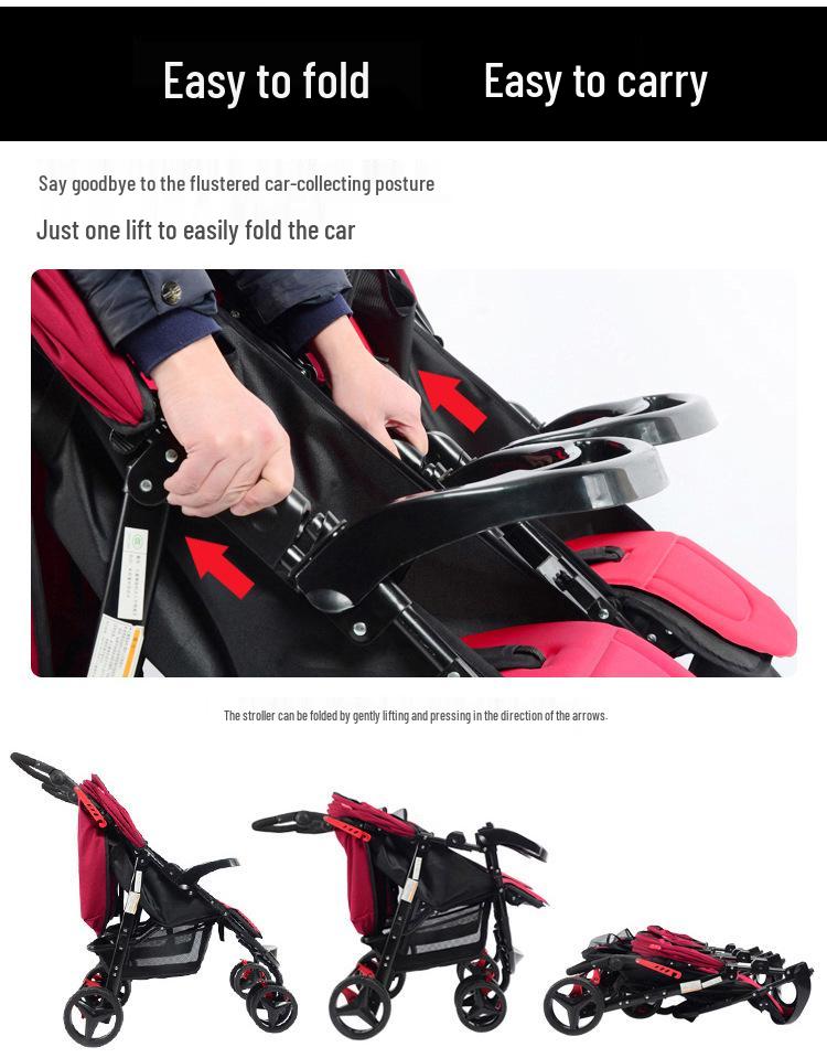 Huaying Multi-Purpose Folding Twin Stroller