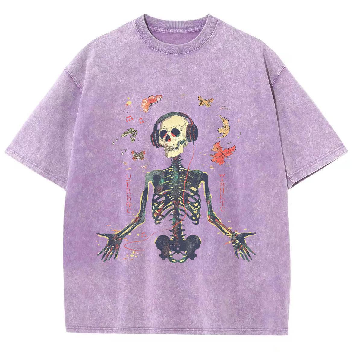 

Летняя унисекс футболка Y2K Женская одежда Распродажа Оверсайз Принт черепа Имитация джинсовой ткани Топ Харадзюку Короткий рукав S