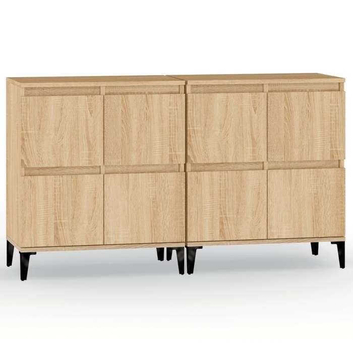 Maison Exclusive - Buffets 2 pcs chêne sonoma 60x35x70 cm bois d'ingénierie
