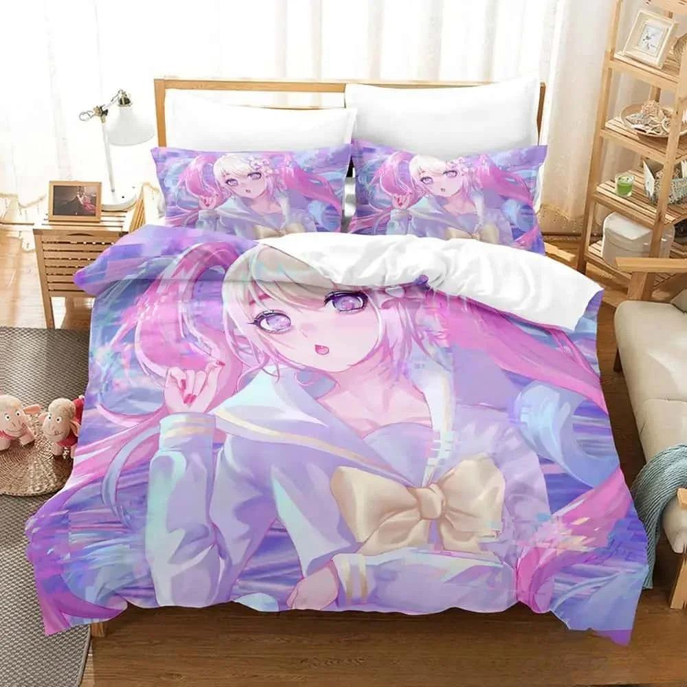 3D Print Anime Needy Streamer Overload Bedding Set Boys Girls Twin Queen King Size Duvet Cover Pillowcase Bed Boys Adult