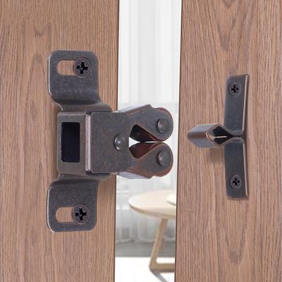 Antique Double Roller Wardrobe Hardware Cabinet Locks Cupboard Door Catch Latch With Screws