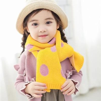 Herbst Winter Dicke Warme Schals für Kinder Nette Dot Print Schal Jungen Mädchen Schöne Baumwolle Gestrickte Warme Schal Wraps