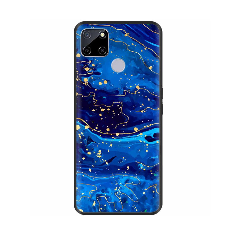 For Realme C25 Case C25s Soft Cute Cover for OPPO Realme C25Y C21Y Silicone Black TPU Phone Case For OPPO Realme C21 Flower Capa