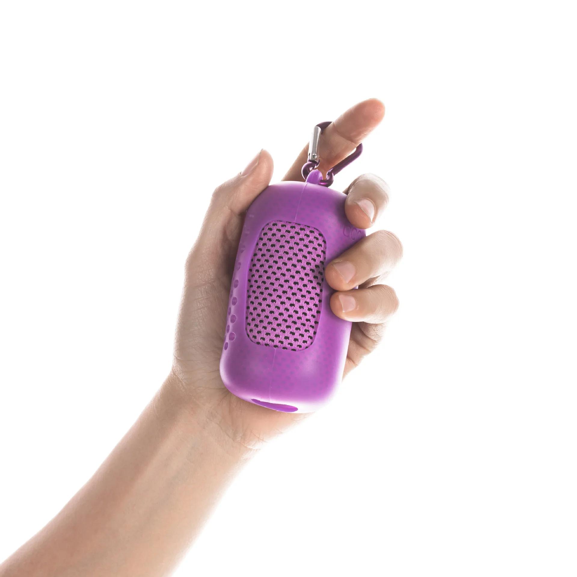 

Портативное круглое охлаждающее полотенце с силиконовой окантовкой | Быстросохнущий полиэстер для пляжа, спорта, фитнеса 30x80cm фиолетовый