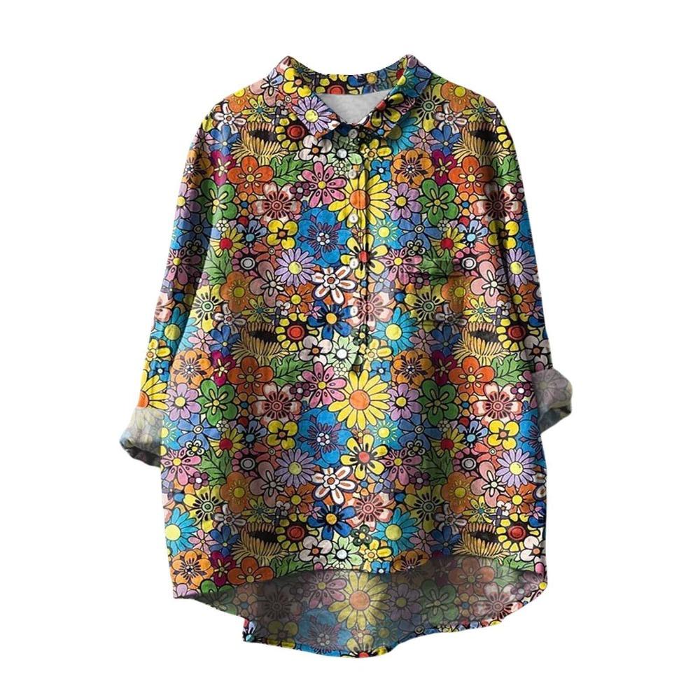 Damen Hemd mit Kragen, halber Knopfleiste, lockerem Schnitt, lässig, langen Ärmeln, aus Polyester