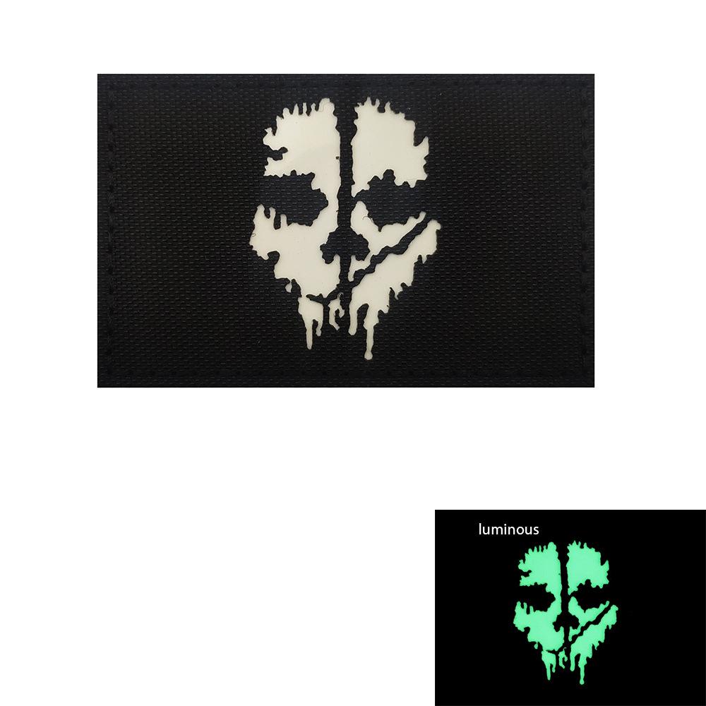 Taifeng Ghost Mask Velcro Embroidered Patches for Call of Duty Morale