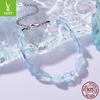 Blue Crystal Bracelet Women'S Niche S925 Sterling Silver Lucky Energy Bracelet Hand Jewelry