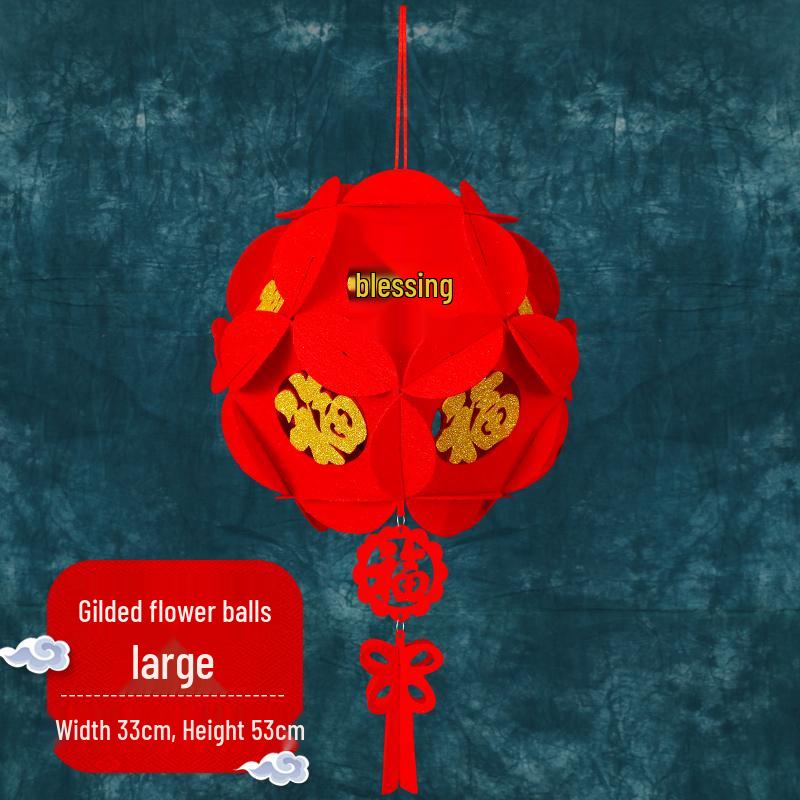 2025 New Year Red Lantern Indoor Decorations - Spring Festival Fu Character Hanging Ornaments.