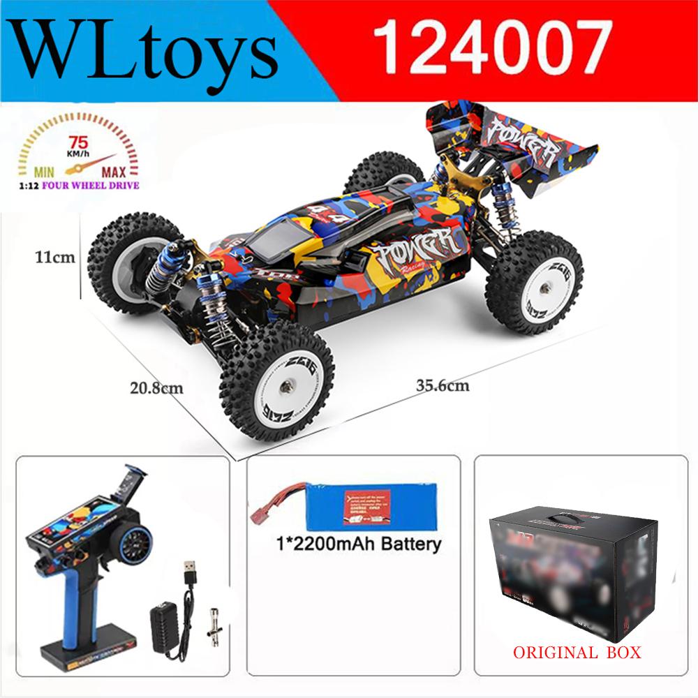 

New 124017-V8 1/12 2.4G Racing RC Cars 4WD Brushless Motor 75Km/H High Speed Remote Control Off-road Drift Toys For Adult