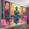 Tapisserie Étang aux Lotus de Bouddha Accrochage Mural Espace de Méditation Serein pour Studio de Yoga Retraite Spirituelle Pratique de la Pleine Conscience Paisible