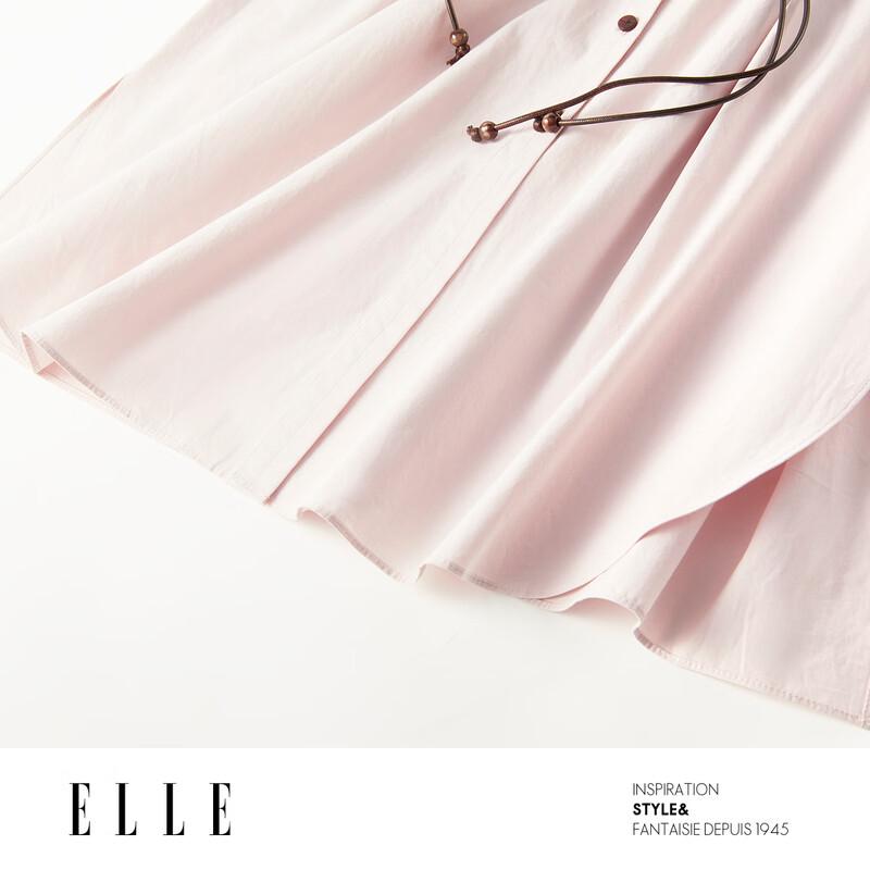 ELLE French Commuter Contrast Belt Shirt Dress