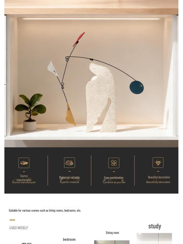 Nordic Bird Balance Metal Art Ornament for Home and Office Décor