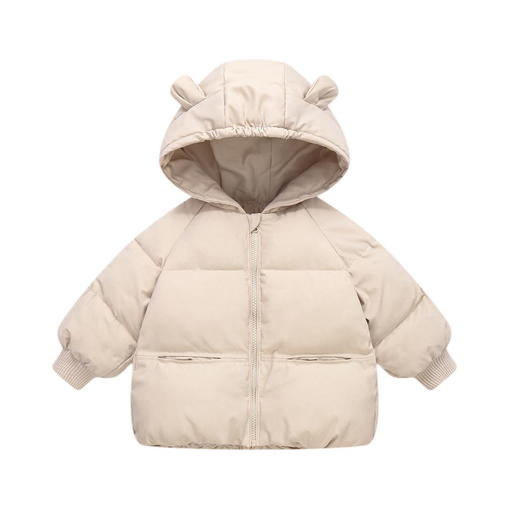 Kids' Pocket Coat - Solid Color Short Cotton Jacket