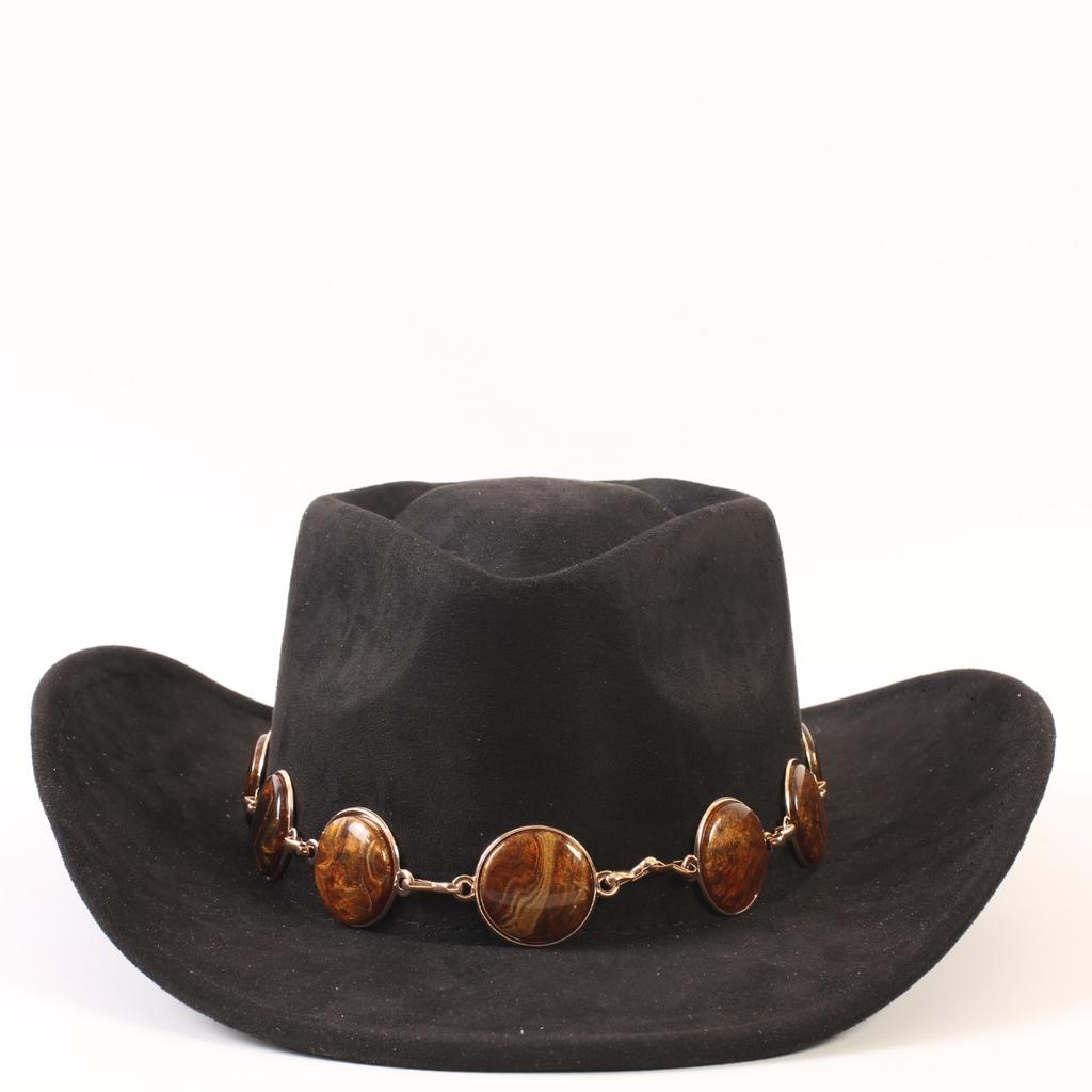Popular European and American fashion suede western cowboy hat classic retro elegant cowboy hat top hat