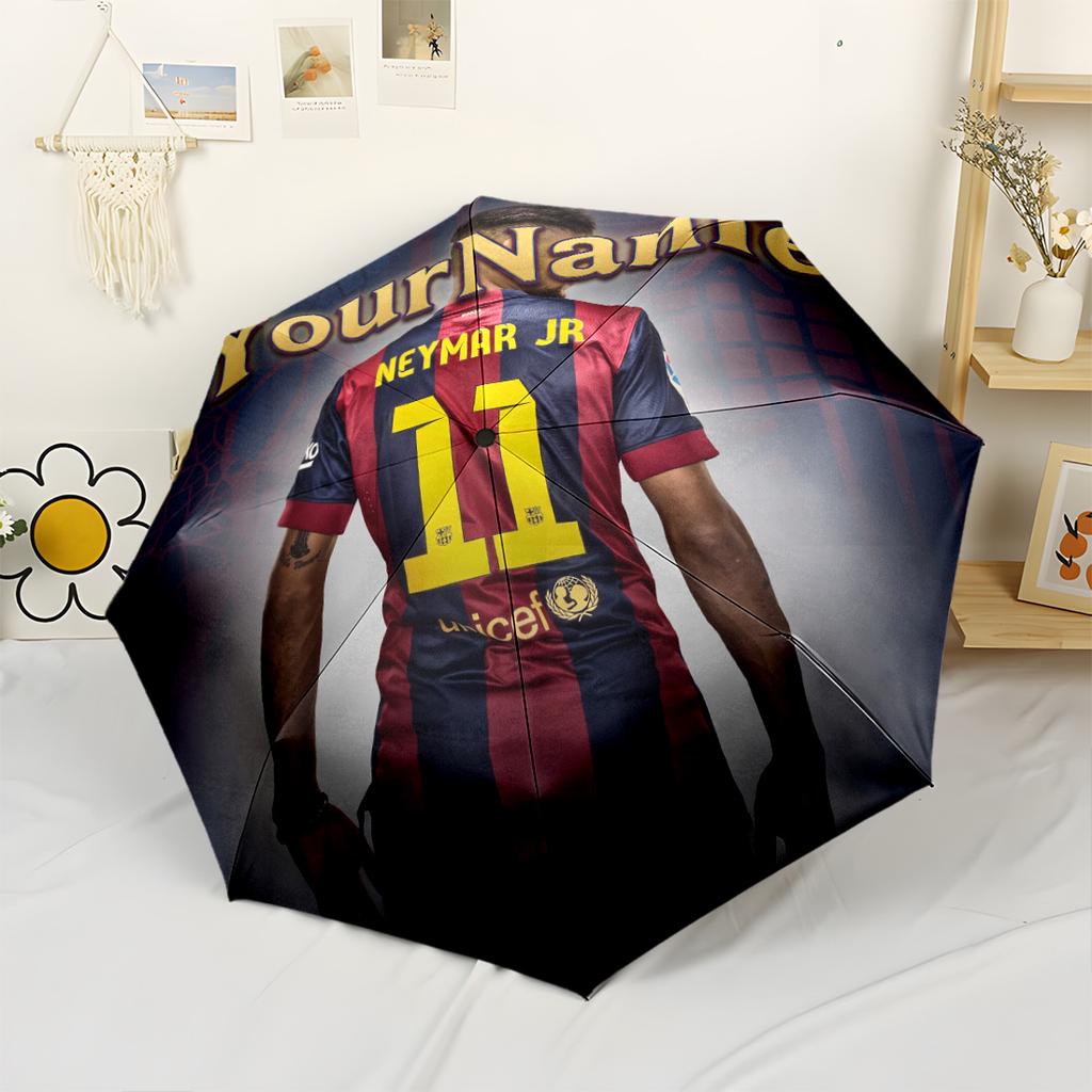 Cristiano Ronaldo Personalized Name Umbrella Compact Travel Automatic Umbrella Folding Umbrella with 8 Ribs Lightweight All-Season Use Fashion Lovers