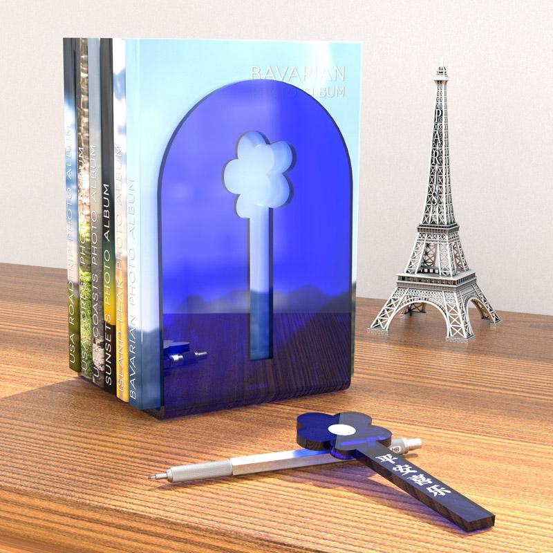 

Book End for Heavy Books,Acrylic Clear Bookends Decorative Unique to Hold Books L-Shaped Heavy Duty Color Book Holders Stopper