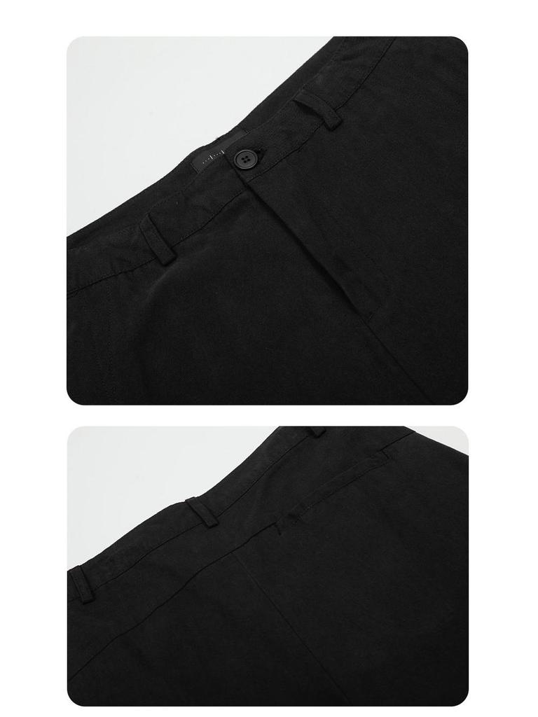 Yongfang Unisex Schwarze Weitbeinige Dekonstruiertes Design Freizeithose