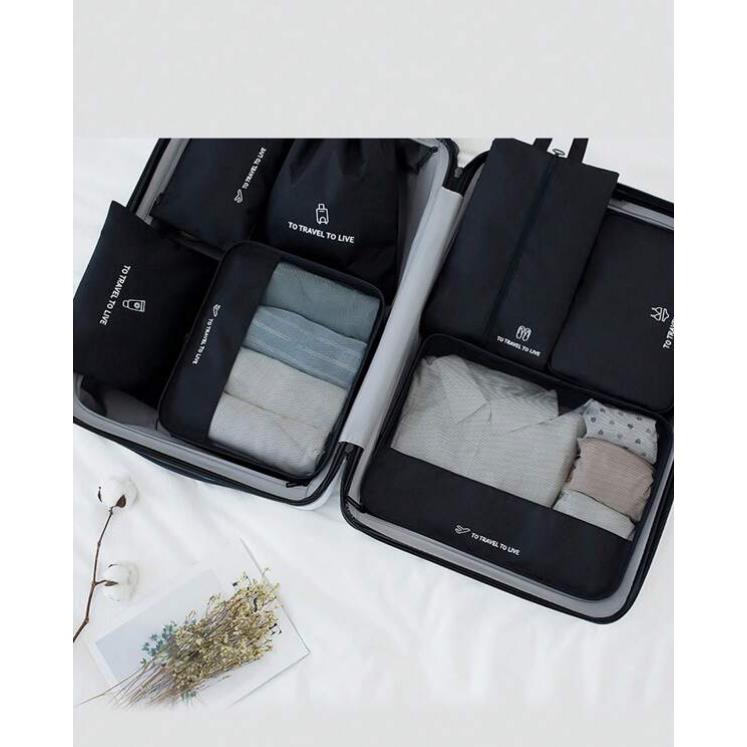 Travel Organizer Set of 7 for Clothes, Cosmetics, Shoes, and Suitcases