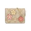 Coach Classic Monogram Floral Print Leather Chain Crossbody Wallet Mini Women wallet Khaki CH620-IMOT4