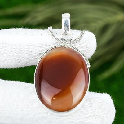 Gift For Her 925 Sterling Silver Natural Botswana Agate Gemstone Jewelry Pendant
