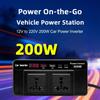 Car Inverter 200W Power Adapter DC 12V To AC 220V With USB Type-C Charger Port AC Socket Voltage Detection DC/AC Converter