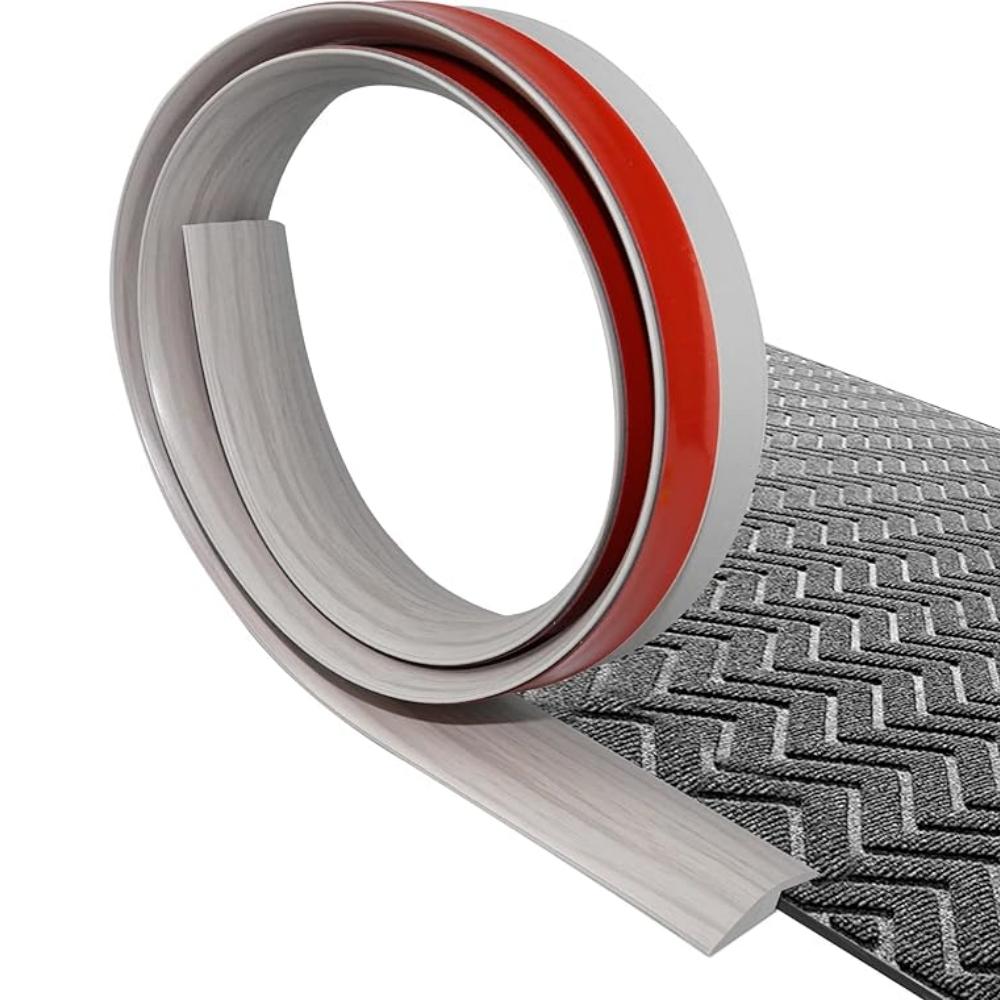 1pc 1/2mX3cm Self-Adhesive Floor Transition Strip, Flexible Wood Grain Design Edging for Carpet, Laminate&Floors, Threshold