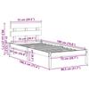 White Bed Frame with Headboard 75 x 190 cm Solid Pine Wood