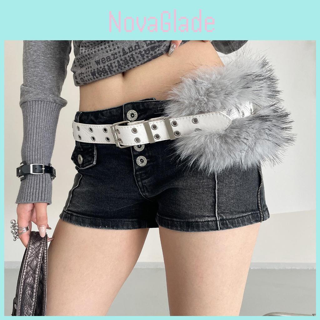 Vintage Punk Y2k Pu Leather Belt For Women With Metal Buckle For Casual Fashion