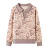 Mother's Spring Long-Sleeve Lapel Top for Middle-Aged Women in 50s-60s