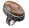 Jasper Natural Gemstone Antique Silver Plated Ring US Size-8.5" R 436