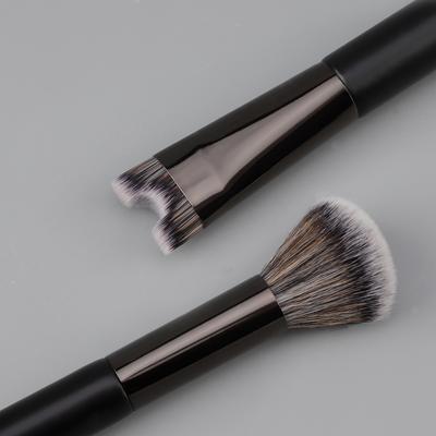Portable Dual Head Makeup Brush U-shaped Nasal Shadow Powder Brushes High Gloss Foundation Concealer Brush Beauty Makeup Tools