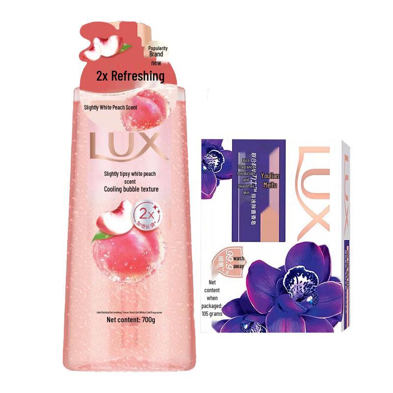 

LUX White Peach Bubble Shower Milk & Enchanting Lotus Soap Set