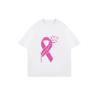 Black Oversized T Shirt With Pink Ribbon And Feather Print For Breast Cancer Awareness Casual Wear